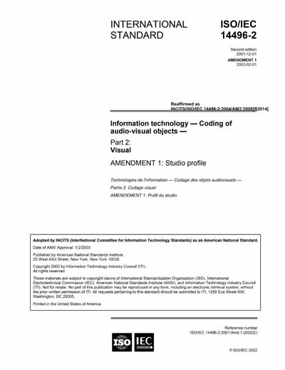 Standards PDF Cover Page